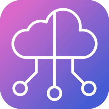 Bulut hesaplama simgesinin vektör illüstrasyonu