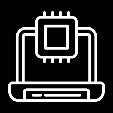 dizüstü bilgisayar simgesi, web basit illüstrasyon