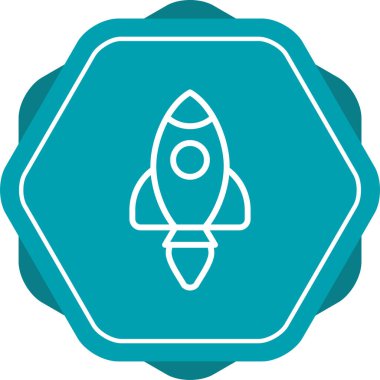 Roket web simgesi, vektör çizim