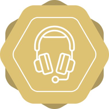 Mikrofon simgesi web illüstrasyonlu kulaklıklar