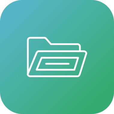  Dosya Dizini Aç. çizgi vektör illüstrasyonu