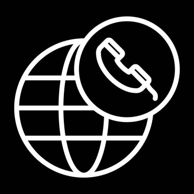 küresel iletişim düz simgesi, vektör, illüstrasyon