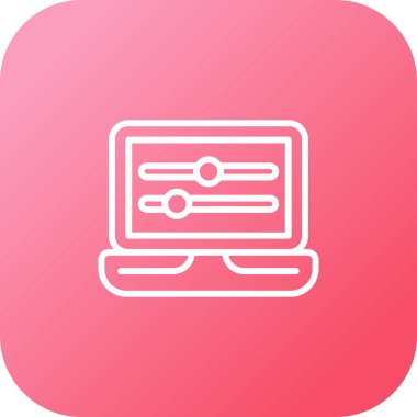 dizüstü bilgisayar simgesi, web basit illüstrasyon