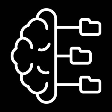 Beyin. Web simgesi basit illüstrasyon