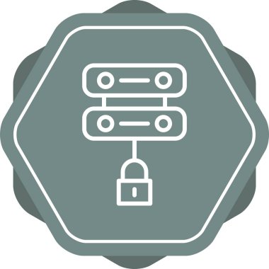 Sunucu Güvenliği Web simgesi vektör illüstrasyonu 