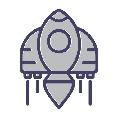 Roket web simgesi, vektör çizim