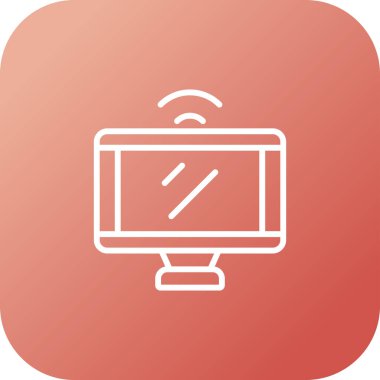 Bilgisayar monitörü simgesi. vektör illüstrasyonu