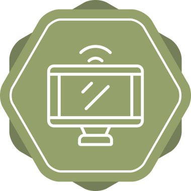 Bilgisayar monitörü simgesi. vektör illüstrasyonu