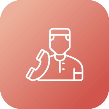 Kırmızı şapkalı ve tabletli bir adamın vektör çizimi