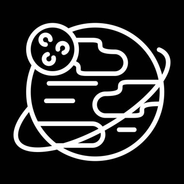 Gezegen simgesi, ağ basit illüstrasyon