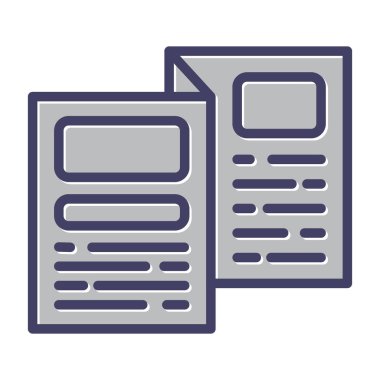 Broşür web simgesi vektör illüstrasyonu