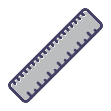 Düz cetvel ağ simgesi, vektör illüstrasyonu