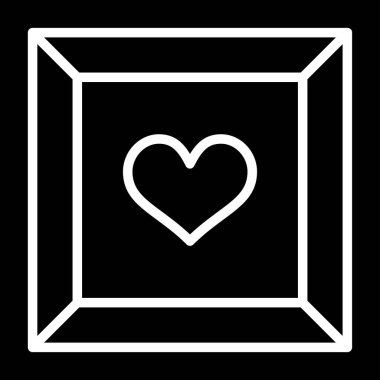 Kalp ikonu. Aşk ikonu. vektör illüstrasyonu