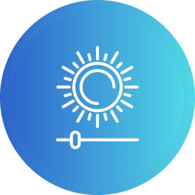 Mavi meteoroloji termometresi beyaz zemin üzerinde izole edilmiş ikon ölçümleri. Termometre termometresi sıcak ya da soğuk hava belirtisi gösteriyor. Beyaz daire düğmesi. vektör illüstrasyonu