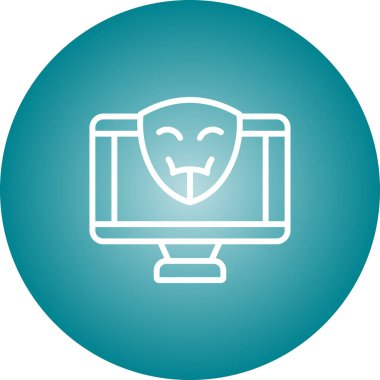 Bilgisayar monitörü simgesi. vektör illüstrasyonu