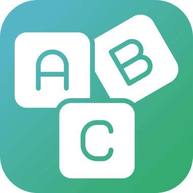 ABC düz simgesi uzun gölgede