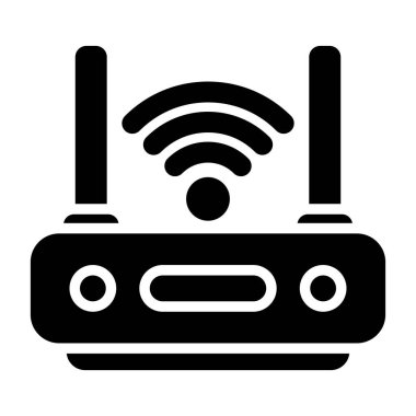 Wifi router sembolü, kablosuz bağlantı simgesi beyaz arkaplanda izole edildi. 