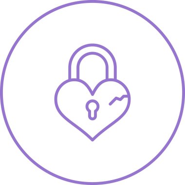 Asma kilit simgesi, basit vektör illüstrasyonu 