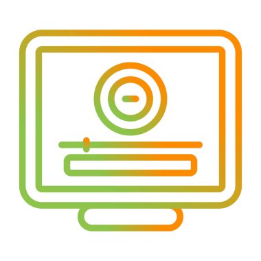 Masaüstü Bilgisayar Web simgesi vektör çizimi