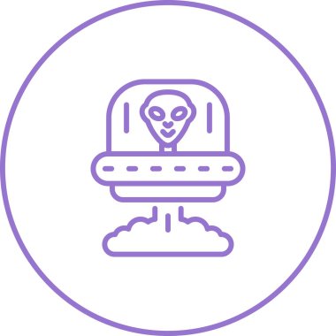 Uzaylı. Web simgesi basit illüstrasyon