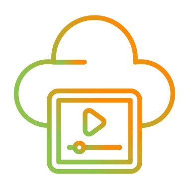 bulut depolama vektörü ince çizgi simgesi