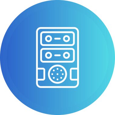 Beyaz arkaplanda mavi radyo ikonu izole edildi. vektör illüstrasyonu