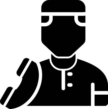 Tıbbi maskeli doktor, vektör simgesi tasarımı