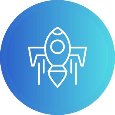 Roket web simgesi, vektör çizim