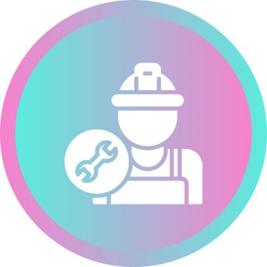 Bir gaz işçisi simgesinin vektör çizimi