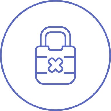 Asma kilit simgesi, basit vektör illüstrasyonu 