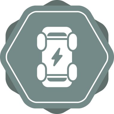 elektrikli araba simgesi, vektör illüstrasyonu