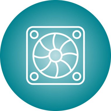 Hayran ikonu. Beyaz arkaplanda izole edilmiş web tasarımı için fan vektör simgesinin basit çizimi