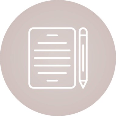 Kalem ve kağıt ağ vektör illüstrasyonu 