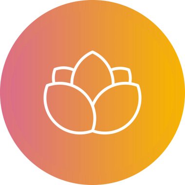 Nilüfer çiçeği. Web simgesi basit illüstrasyon
