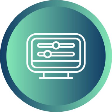 Masaüstü Bilgisayar Web simgesi vektör çizimi