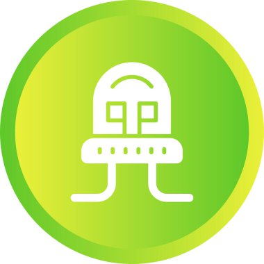 Yeşil ve beyaz bir ikonun vektör illüstrasyonu