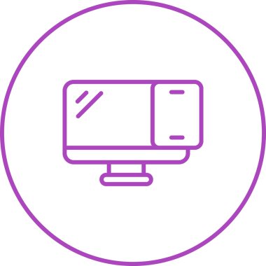 Monitörün modern simgesinin vektör illüstrasyonu