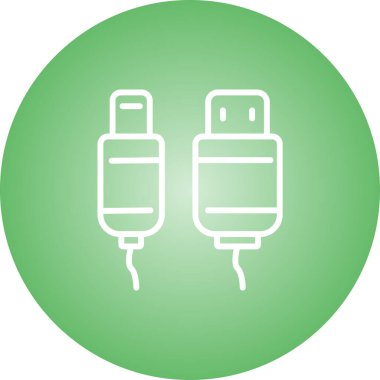 Usb Kablo ağ simgesi vektör illüstrasyonu