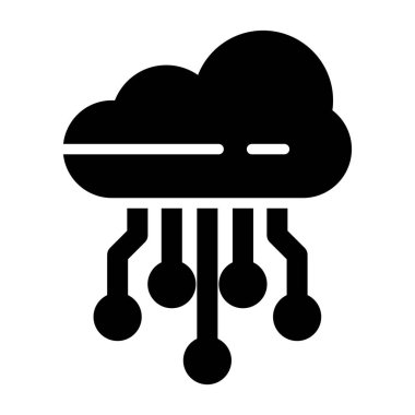 Bulut hesaplama simgesi, basit illüstrasyon.