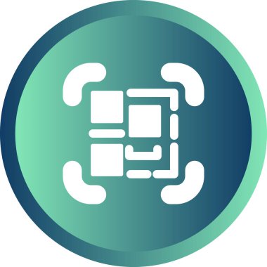 QR Kod Tarayıcı Web simgesi, vektör illüstrasyonu
