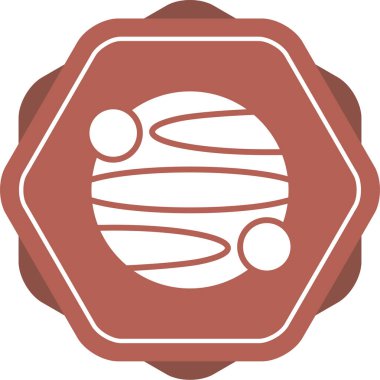 Gezegen simgesi, ağ basit illüstrasyon