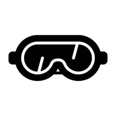 Kabartma izole vektör illüstrasyonunda dalış maskesi simgesi