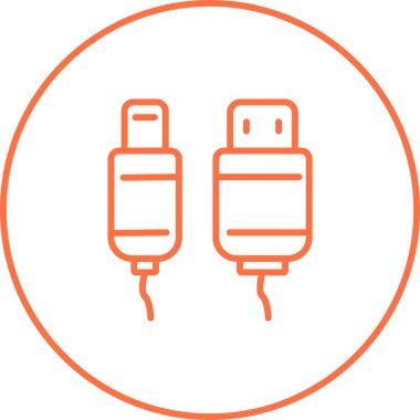 Usb Kablo ağ simgesi vektör illüstrasyonu