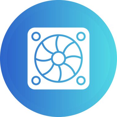 Uzun gölgeli beyaz çizgi güneş paneli simgesi. Mavi daire düğmesi. vektör.