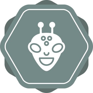 Uzaylı. Web simgesi basit illüstrasyon