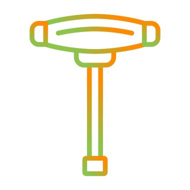 Beyaz beyaz üzerinde yeşil çizgi tırmık ikonu izole. Bahçecilik, tarım, çiftçilik için bahçe aletleri. Yer gösterici. Vektör çizimi. vektör illüstrasyonu