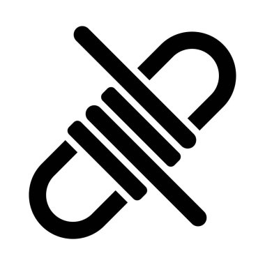 Paracord web simgesi, vektör illüstrasyonu