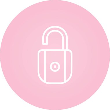 Kilidi aç. Web simgesi basit illüstrasyon