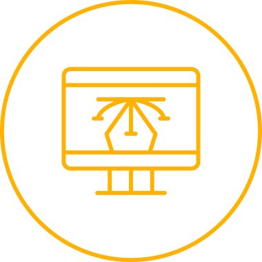 bilgisayar ekran simge vektör çizim