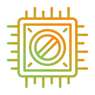 İşlemci simgesi. Düz dizayn. vektör